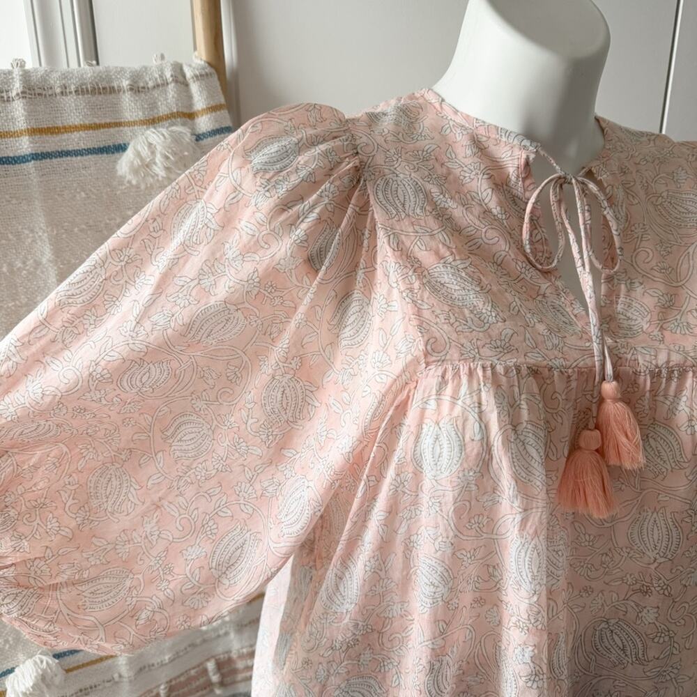 Marea Steph Blush Pink 3/4 Balloon Sleeves Slouchy Pullover Top Women’s Small - Picture 3 of 11
